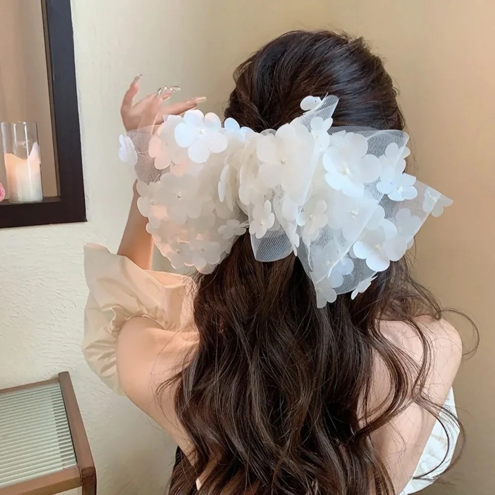 Oversized Lace Pop Out Floral French Barrette Hair Clip